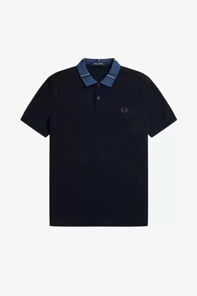 Poloshirt mit grafischem Kragen für Herren