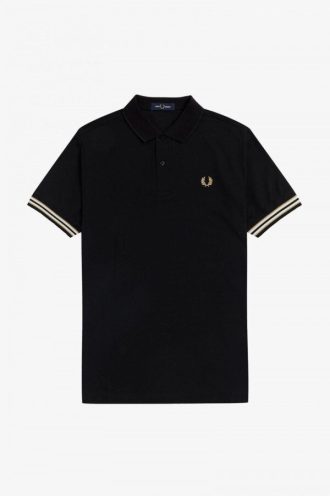 Poloshirts mit gestreiften Bündchen