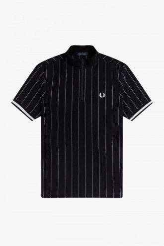 Poloshirts mit Trichterkragen und feinen Streifen
