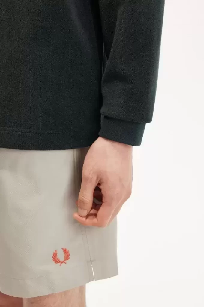 Relaxed Frottee-Poloshirt für Herren