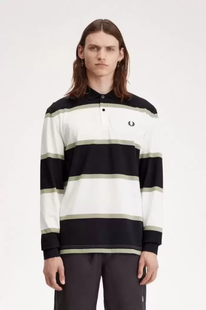 Relaxed Stripe Herren-Poloshirt