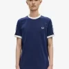 Ringer-T-Shirt mit Aufnäher für Herren