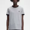 Ringer-T-Shirt mit Aufnäher für Herren