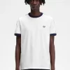 Ringer-T-Shirt mit Aufnäher für Herren