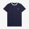 Ringer-T-Shirt mit Aufnäher für Herren