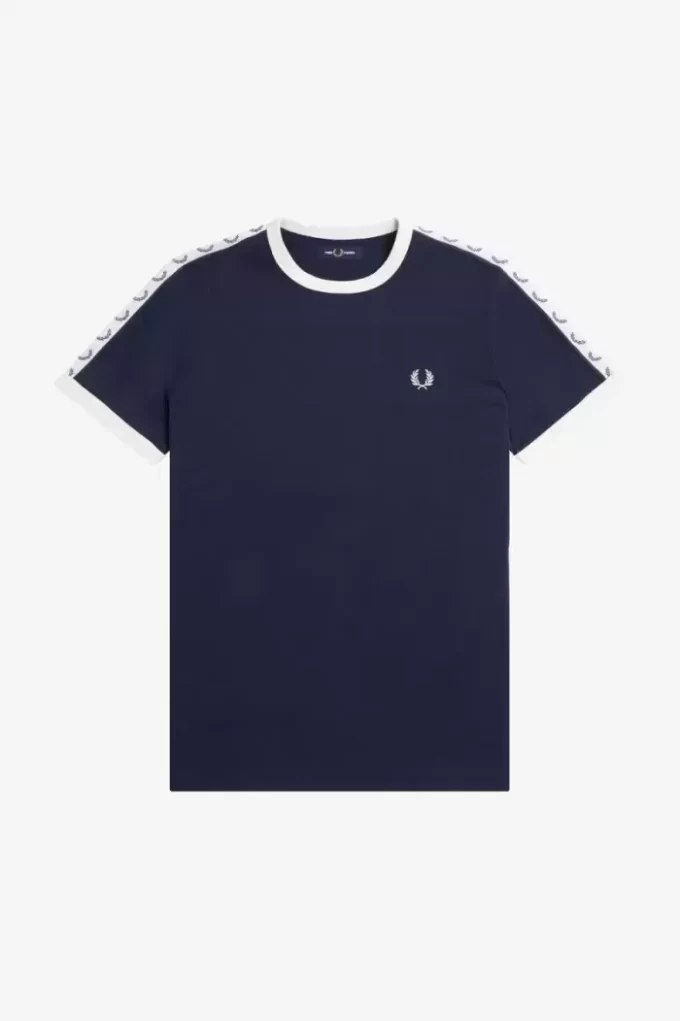 Ringer-T-Shirt mit Aufnäher für Herren