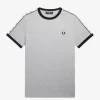 Ringer-T-Shirt mit Aufnäher für Herren