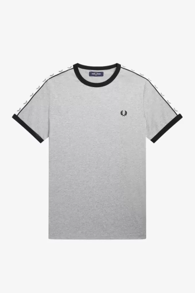 Ringer-T-Shirt mit Aufnäher für Herren