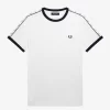 Ringer-T-Shirt mit Aufnäher für Herren