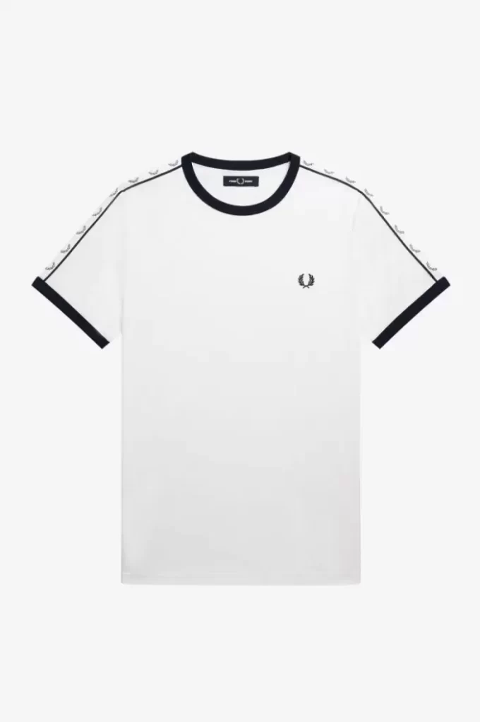 Ringer-T-Shirt mit Aufnäher für Herren