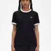 Ringer-T-Shirt mit Streifen für Damen