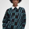 Schachbrett-Pullover für Damen