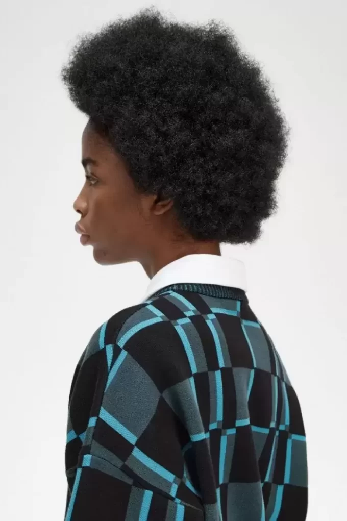 Schachbrett-Pullover für Damen