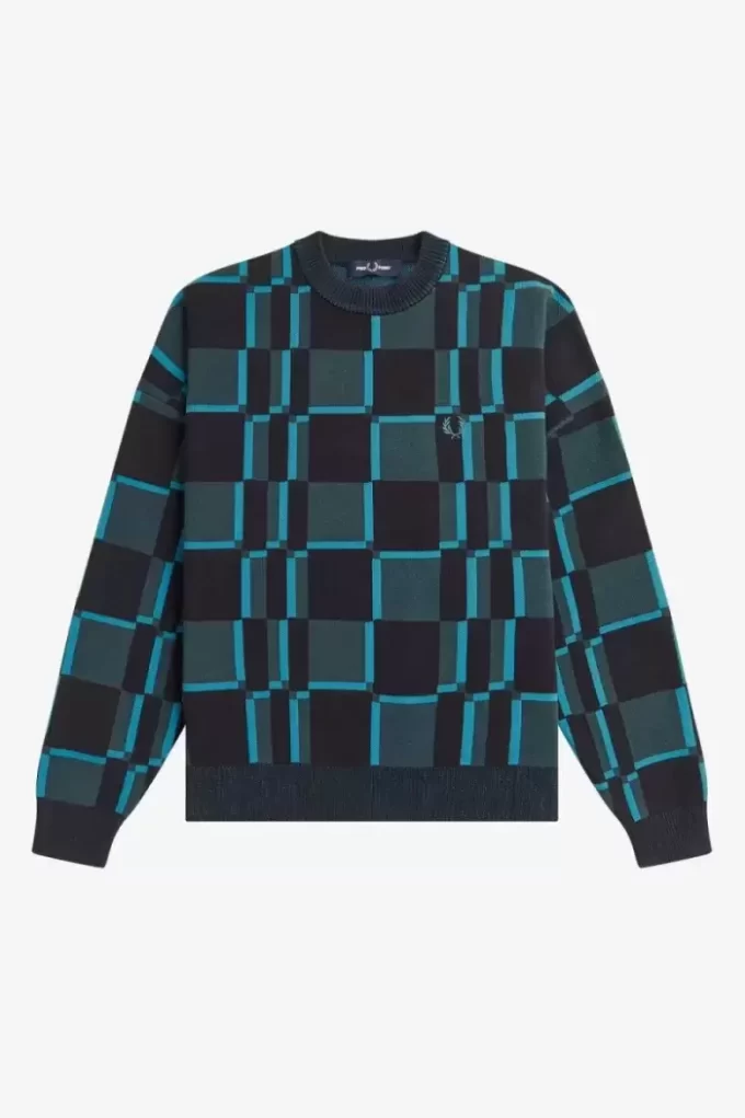 Schachbrett-Pullover für Damen