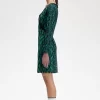 Schulterfreies Damenkleid mit Schlangenmuster