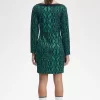 Schulterfreies Damenkleid mit Schlangenmuster