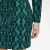 Schulterfreies Damenkleid mit Schlangenmuster