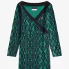 Schulterfreies Damenkleid mit Schlangenmuster