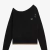 Schulterfreies Strick-T-Shirt für Damen