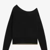 Schulterfreies Strick-T-Shirt für Damen
