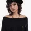 Schulterfreies Strick-T-Shirt für Damen