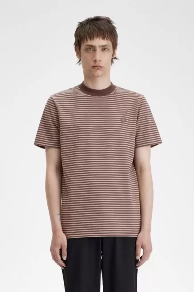 Schweres Herren-T-Shirt mit feinen Streifen