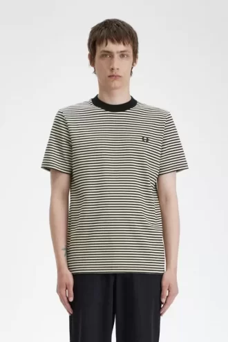Schweres Herren-T-Shirt mit feinen Streifen