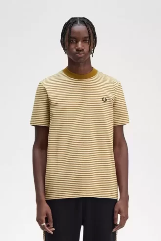 Schweres Herren-T-Shirt mit feinen Streifen