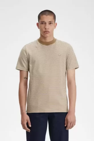 Schweres Herren-T-Shirt mit feinen Streifen