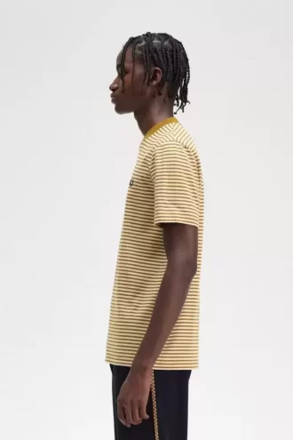 Schweres Herren-T-Shirt mit feinen Streifen