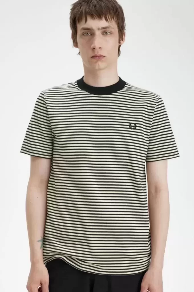 Schweres Herren-T-Shirt mit feinen Streifen