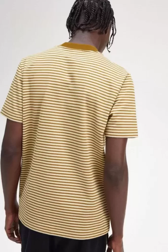 Schweres Herren-T-Shirt mit feinen Streifen