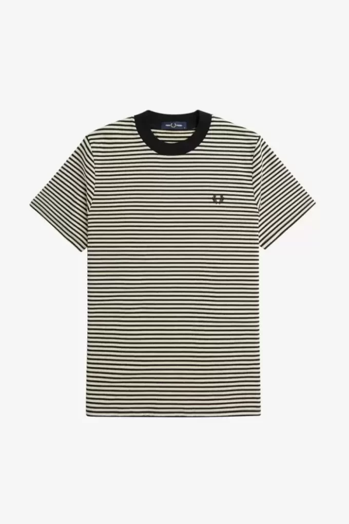 Schweres Herren-T-Shirt mit feinen Streifen