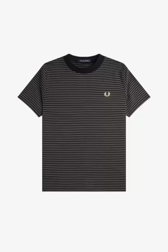 Schweres Herren-T-Shirt mit feinen Streifen