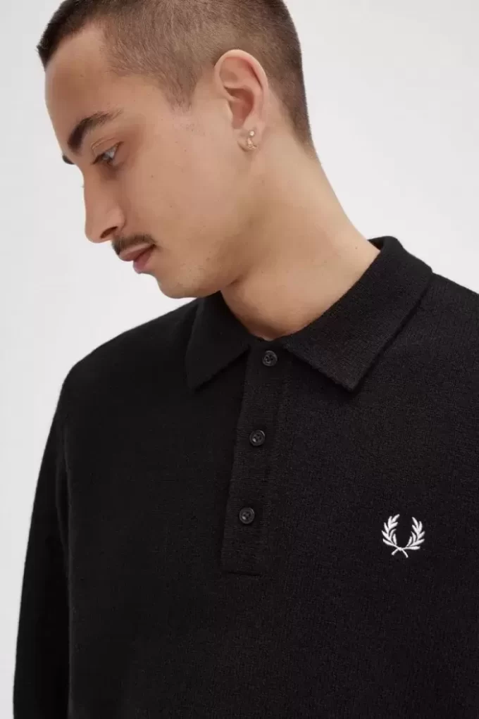 Strickhemd für Herren mit Lorbeerkranzbesatz