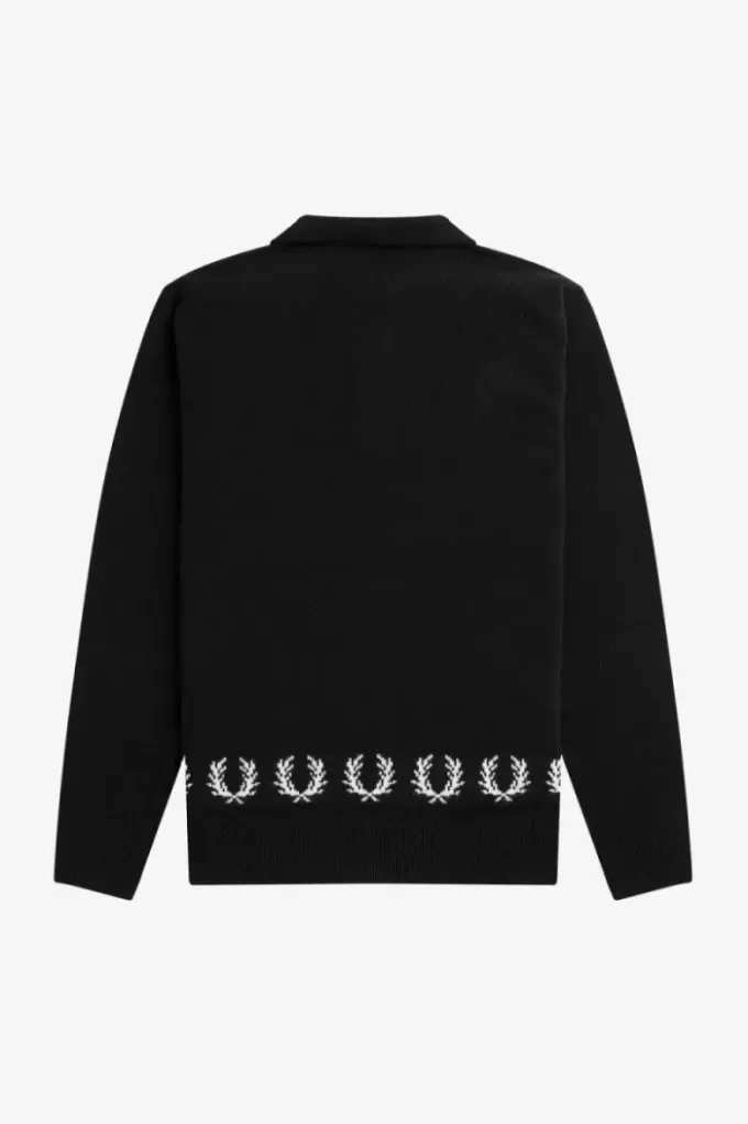 Strickhemd für Herren mit Lorbeerkranzbesatz