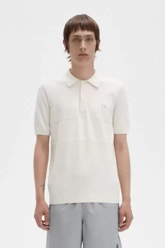 Strickhemd für Herren mit Ton-in-Ton-Panel