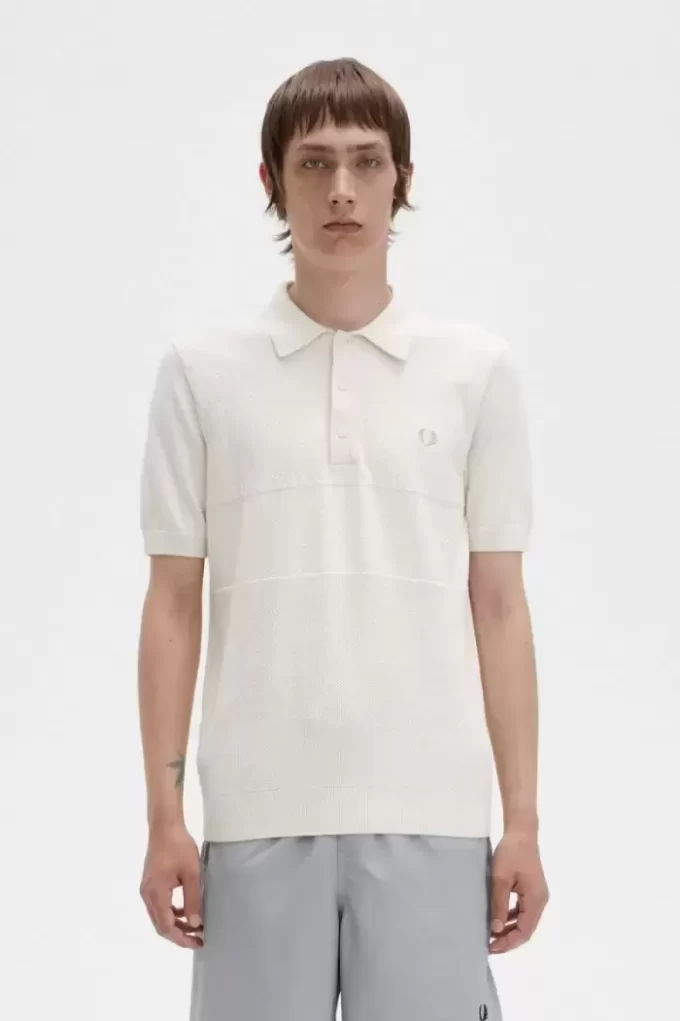 Strickhemd für Herren mit Ton-in-Ton-Panel