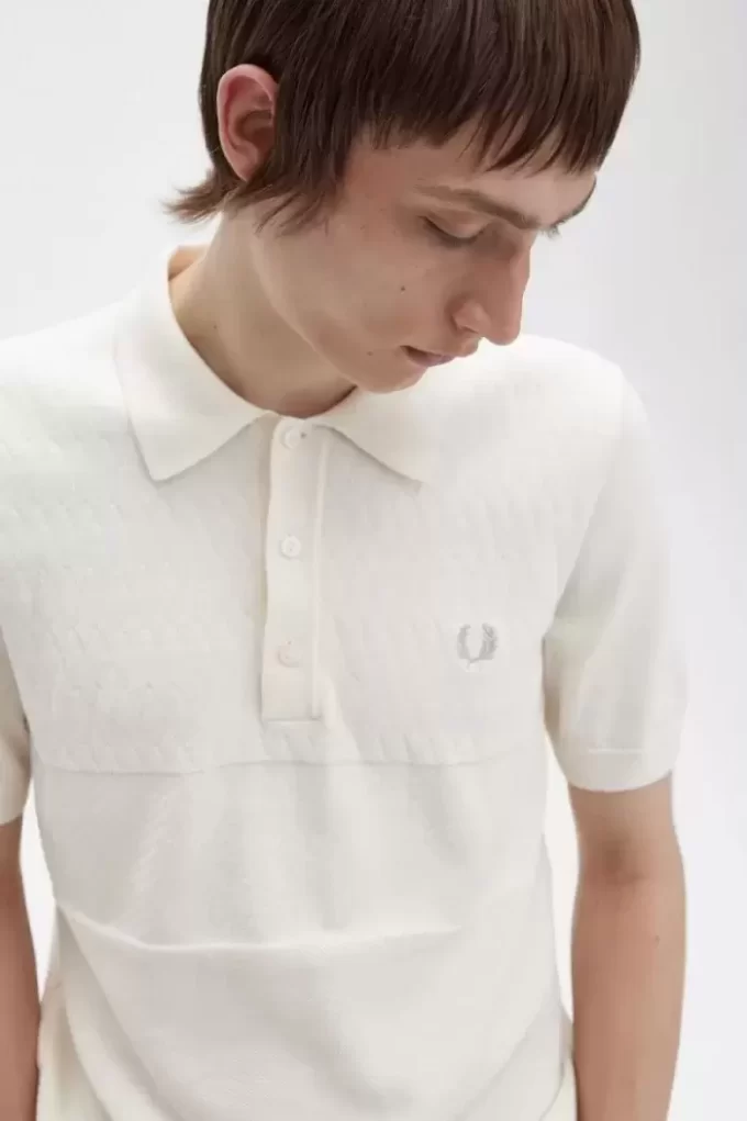 Strickhemd für Herren mit Ton-in-Ton-Panel