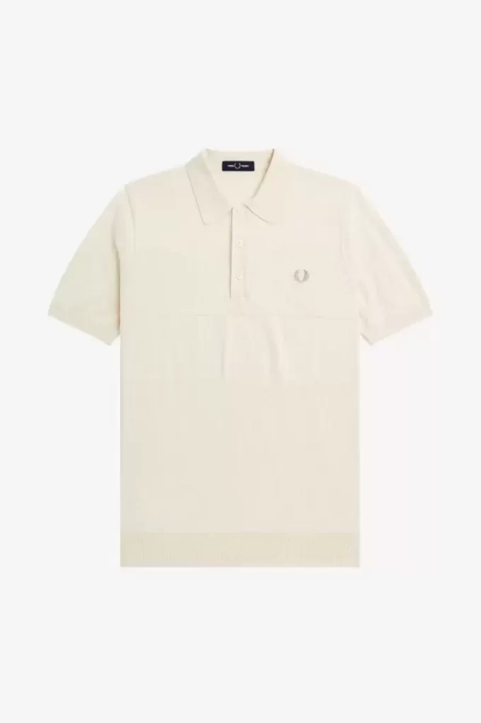 Strickhemd für Herren mit Ton-in-Ton-Panel