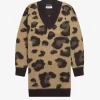 Strickkleid für Damen mit Leopardenmuster