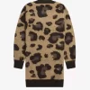 Strickkleid für Damen mit Leopardenmuster