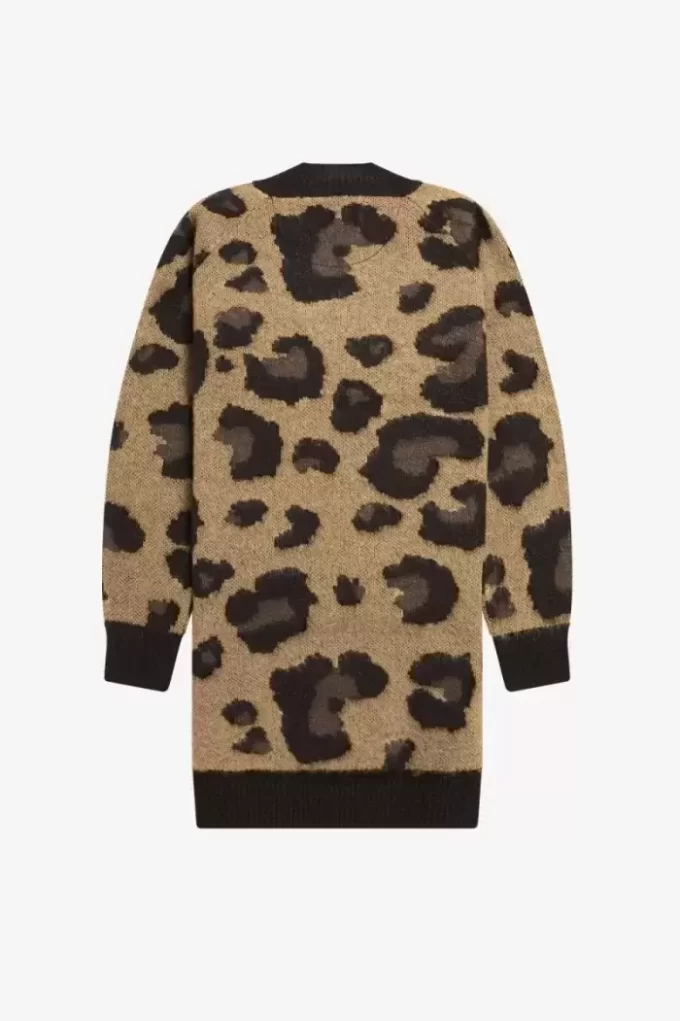 Strickkleid für Damen mit Leopardenmuster