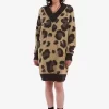Strickkleid für Damen mit Leopardenmuster
