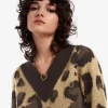 Strickkleid für Damen mit Leopardenmuster