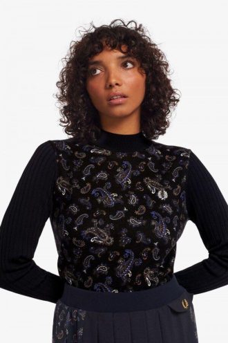 Strickpullover mit Paisley-Print