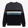 Strickpullover mit Rundhalsausschnitt und Farbblockdesign