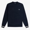 Strickpullover mit Rundhalsausschnitt und Streifen