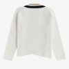 Strickpullover mit V-Ausschnitt und Streifen