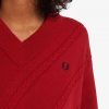 Strickpullover mit Zopfmuster und geteiltem Saum